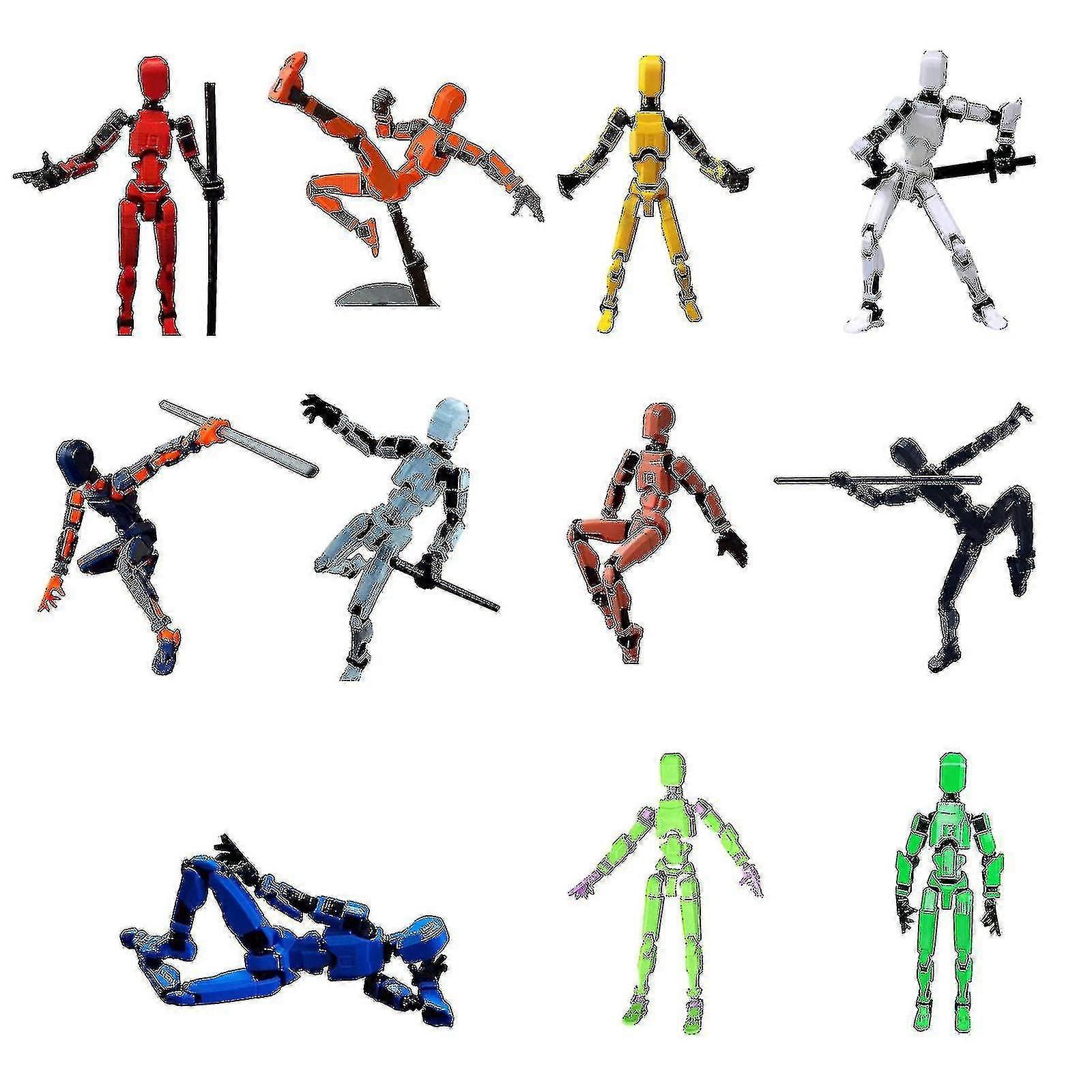 RuiDay T13 Action Figure, 2024 New Figura d'azione T13, Stampa 3D di Figure Mobili Multi-Snodate, Titan Lucky 13 Action Figura, Hiros 13 Toy Robot con le Ali, Decoration