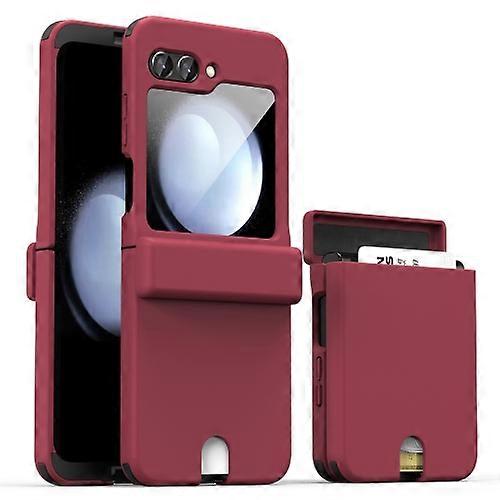 For Samsung Galaxy Z Flip5 Hidden Card Style Shockproof PC Mobile Phone Case