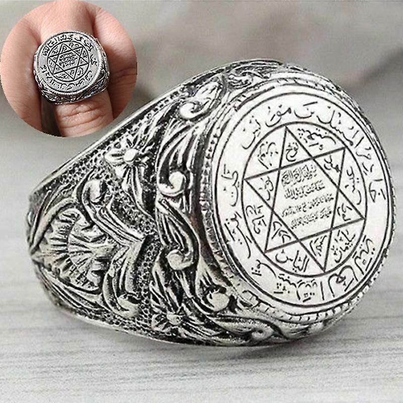 テトラグラマトンヴィンテージリングレトロセレモニアルジュエリーソロモンギフトの魔法のシール絶妙な