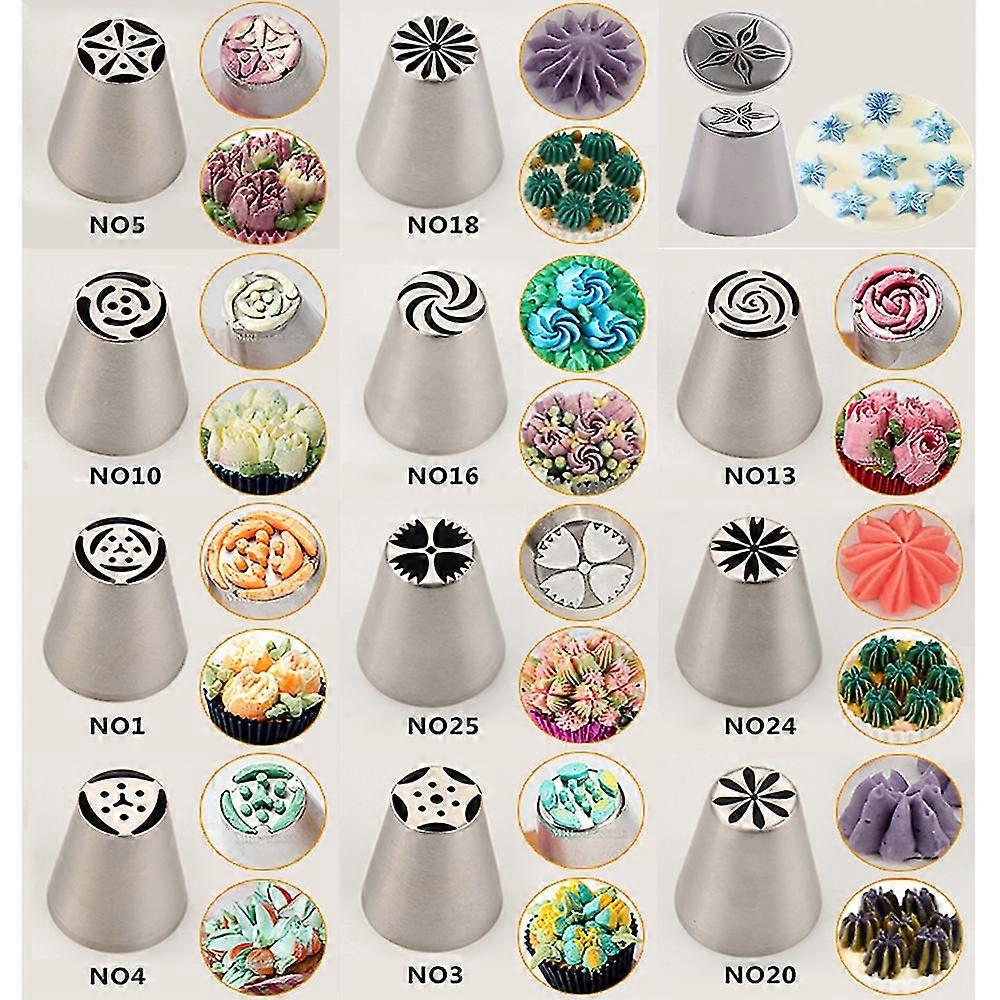 14pcs Cake Cookie Sugar Macaron Decorating Supplies Tips Kits