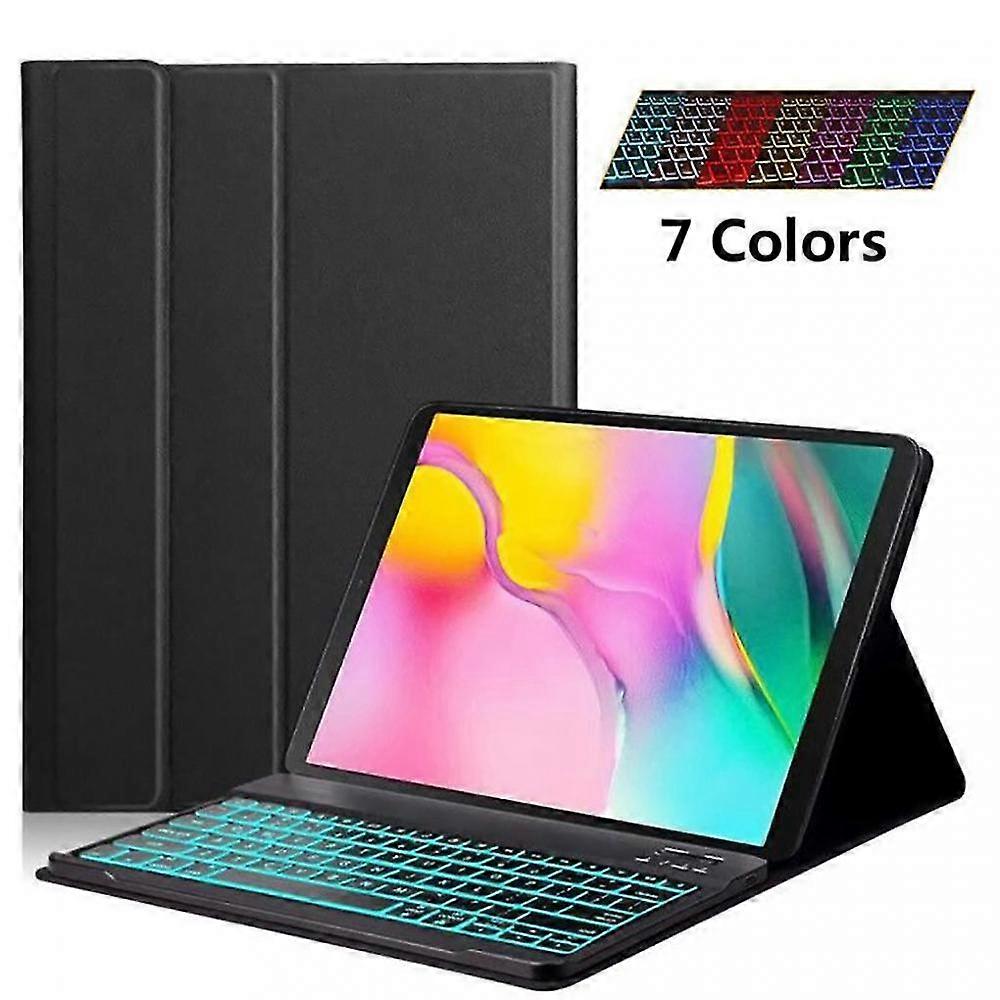 Tablet Led Stand Cover Adjustable Black Wireless Keyboard Detachable
