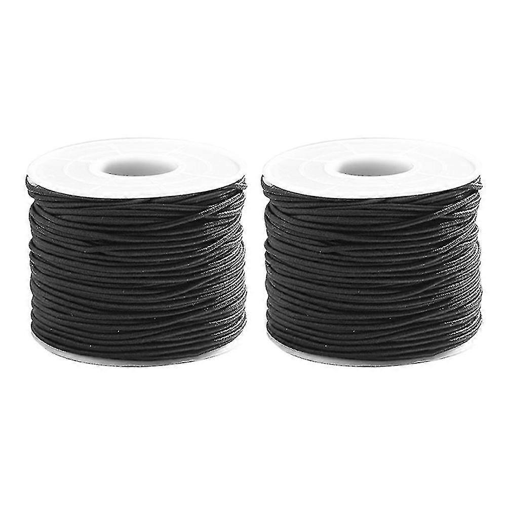 2x 1.5 Mm Leather Line Waxed Cord Cotton Thread String Strap Necklace Rope Compatible With Jewelry Making Diy S