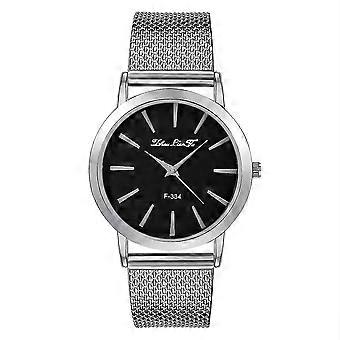 Women Fashion Luxury Leisure Auger Silicone Strap Stainless Steel Quartz Watch