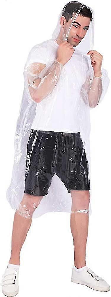 Rain Ponchos,with Drawstring Hood 2pack Emergency Disposable Rain Ponchos Family Pack For Adults,clear