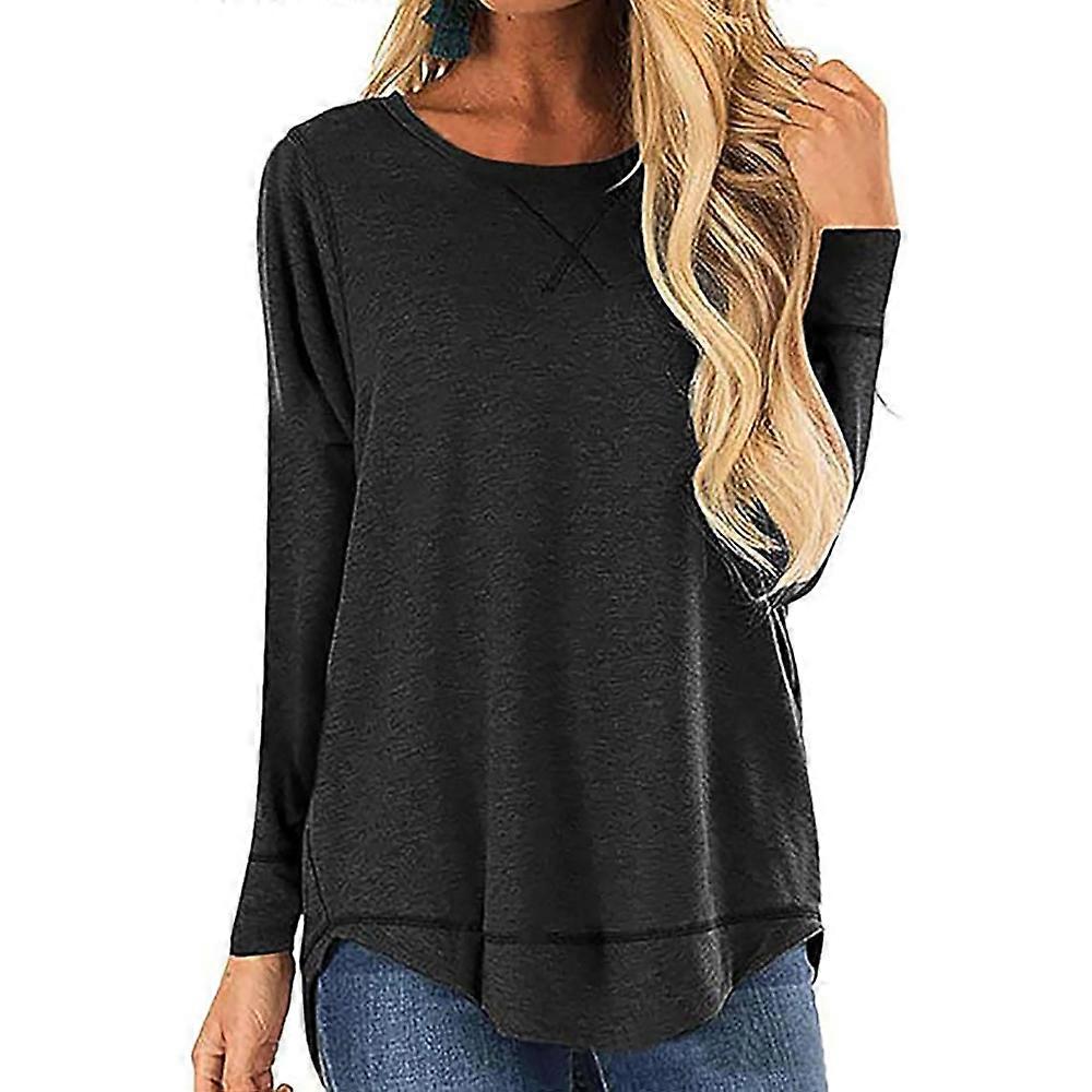 HemdenDamenLangarmSweatshirtPulloverRundhalsausschnittLangarmOberteilLässiges T-Shirt(XXL)