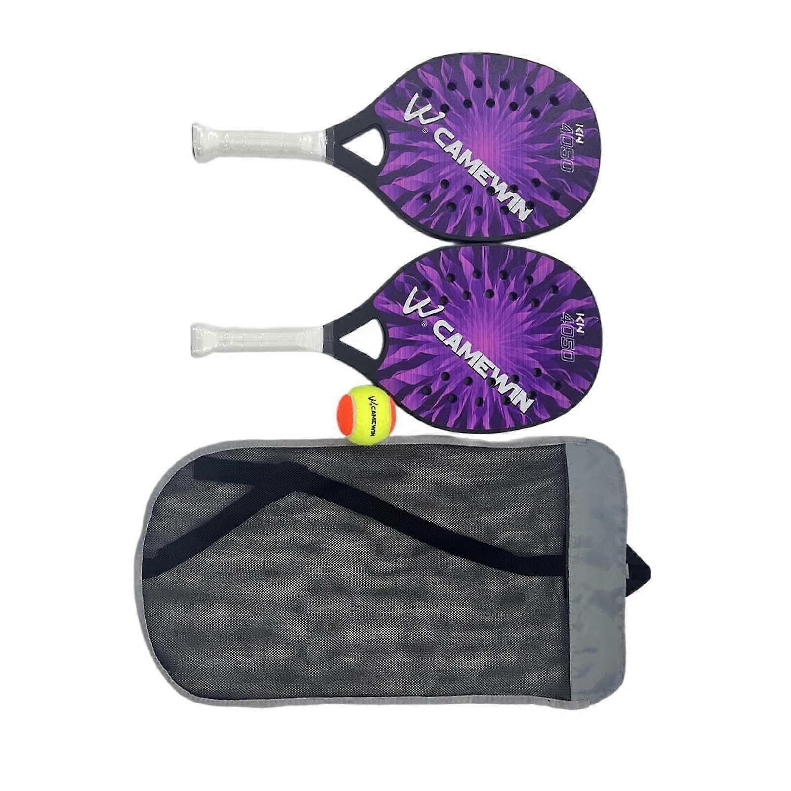 2 pezzi racchette da beach tennis per bambini con impugnatura antiscivolo racchetta da beach tennis viola