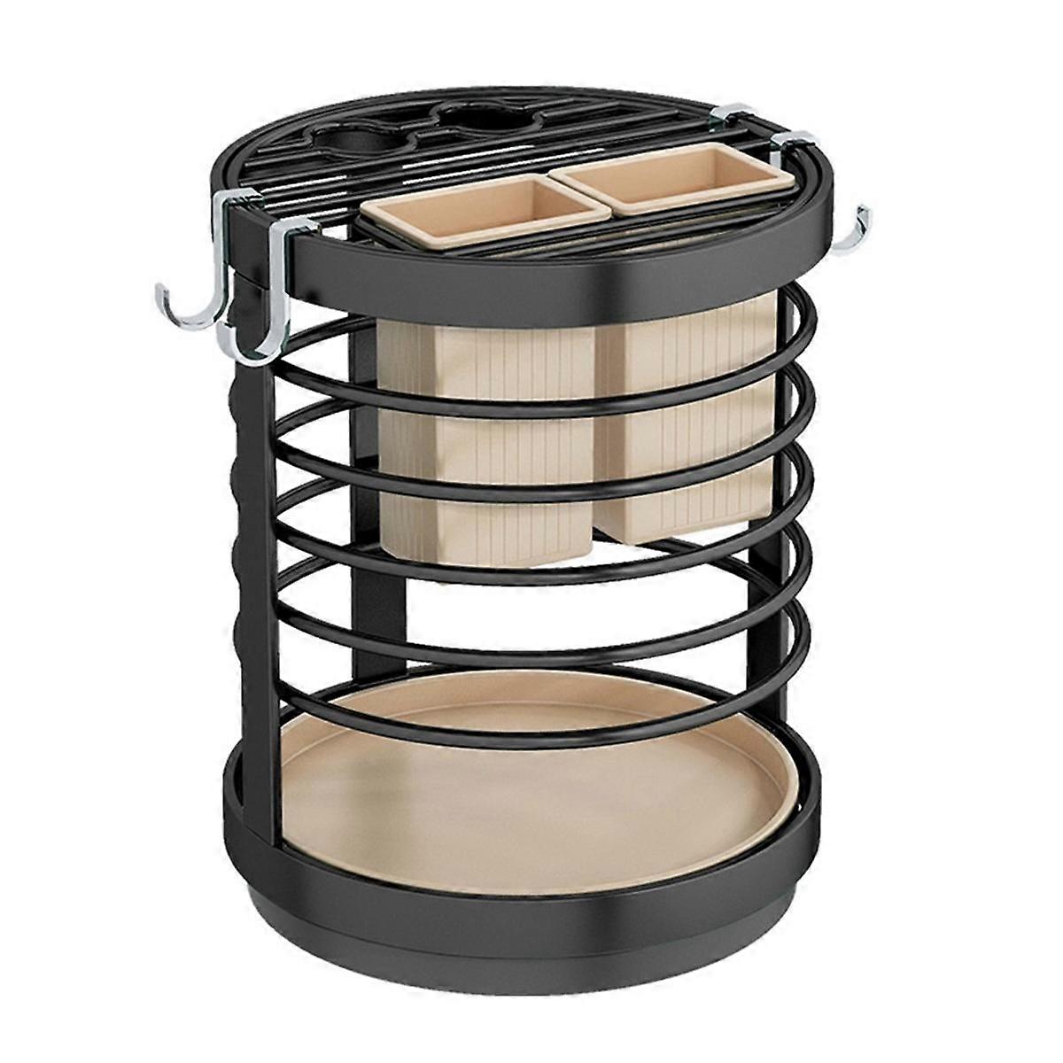 Supporto portacoltelli con rotazione a 360° per coltelli da cucina, supporto in metallo per posate, blocco portautensili inserito