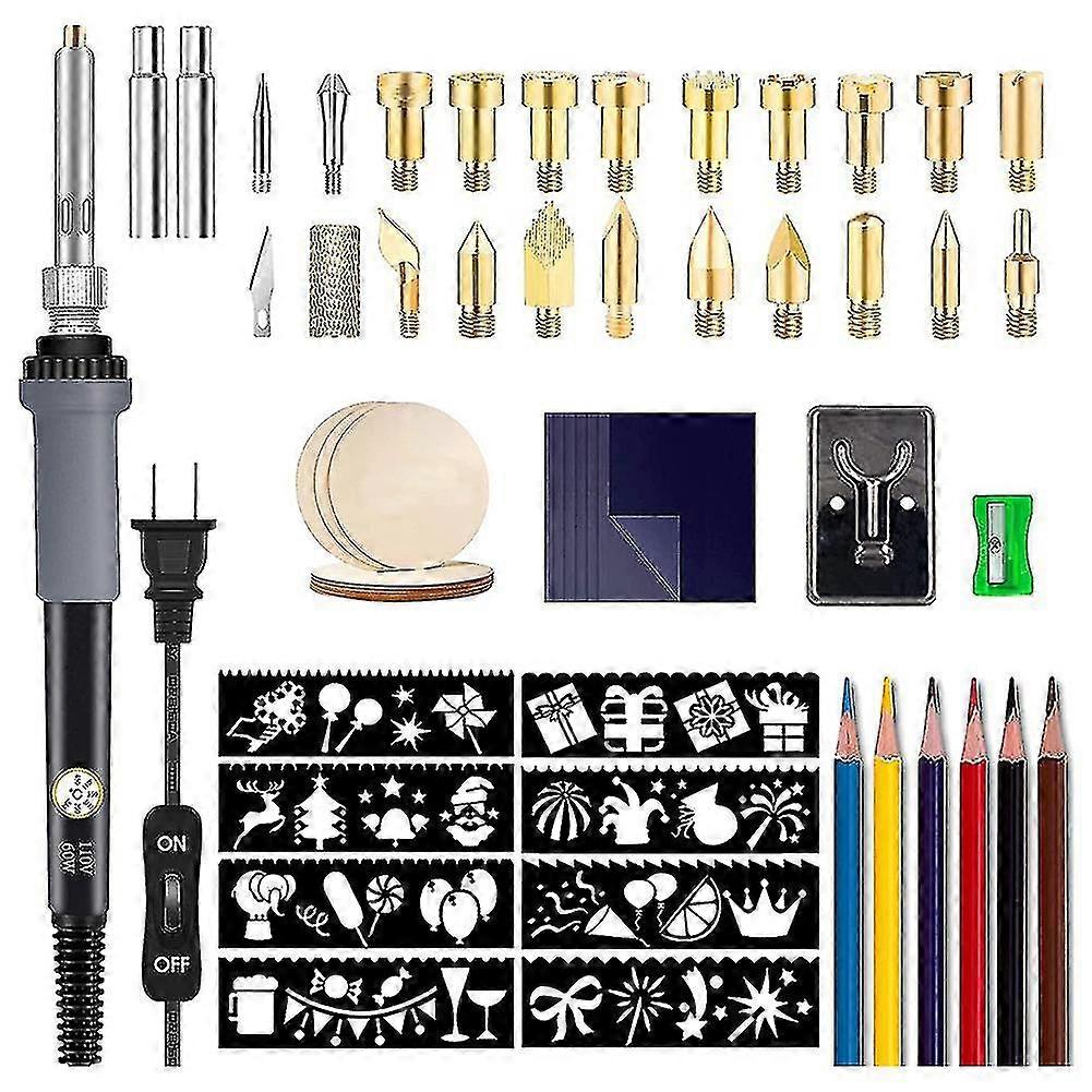 Wood Burning Kit, Wood Burner Pen Tool,adjustable Temperature Us Plug