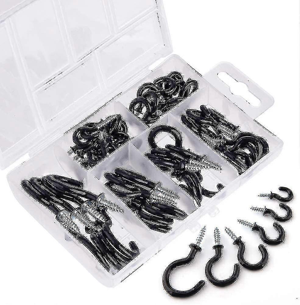 Vinyl Screw Hooks Ceiling Screw Hook 70 Pieces (6 Sizes)