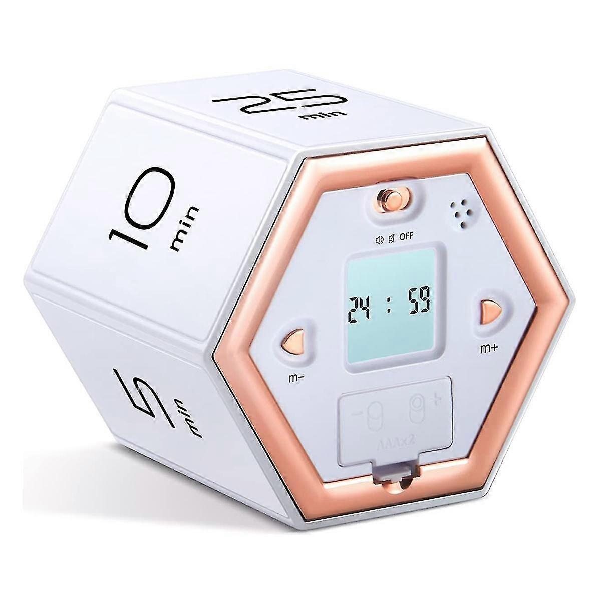 Hexagon Flip Timer with Mute & Alarm Function- Kitchen Timer Easy to Use -Time Management Pomodoro