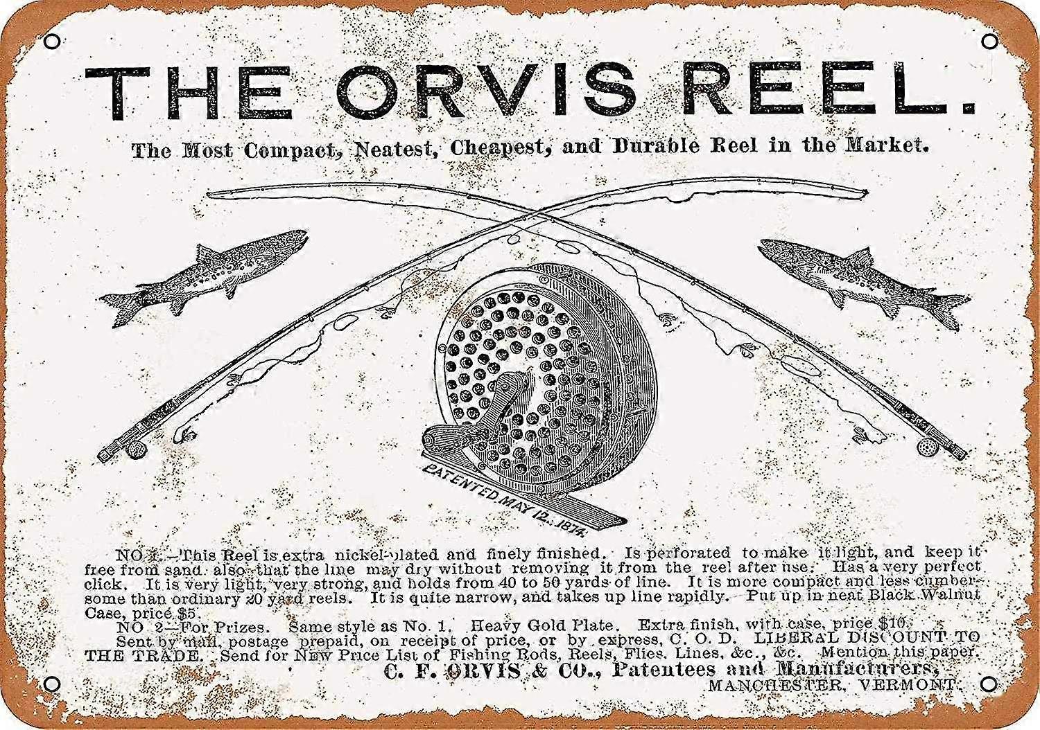 1676 Orvis Pesca Carretéis Metal Sign Tin Sign 8x12 polegadas OU 12x16 polegadas Modo 885