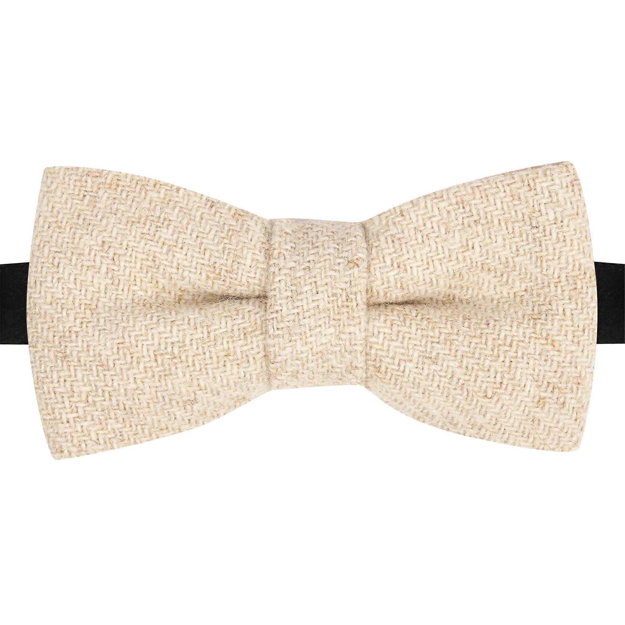 Oatmeal Woven Wool Bow Tie