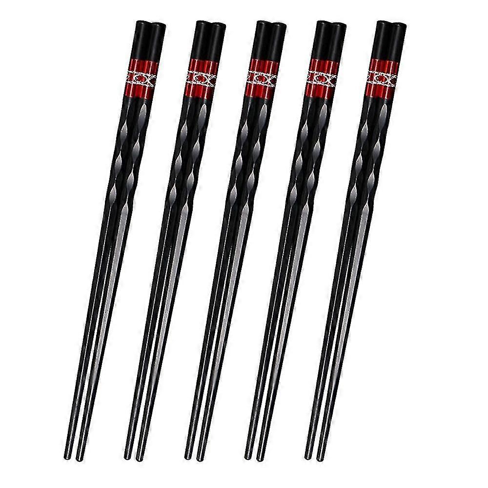 Creative Alloy Chopsticks Simple Non-slip Chinese Japanese Chopsticks Tableware Set 5 Pairs Of Family