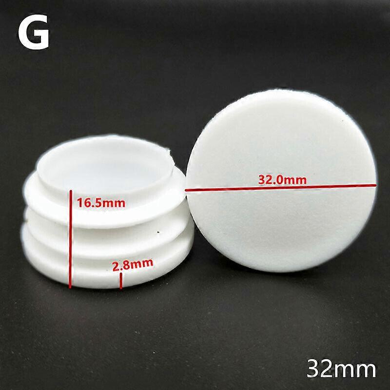 10Pcs Round Plastic White Blanking End Cap Caps Tube Pipe Inserts Plug Bung