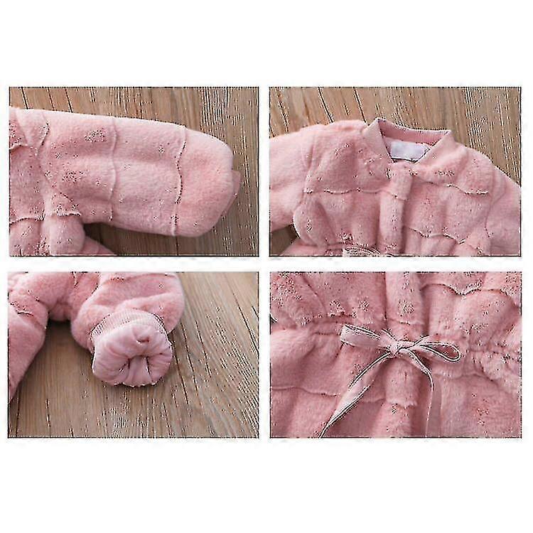 בנות מעיל פרווה Faux פרווה מעילי חורף פעוטות הלבשה תחתונה ילדים מעיל יתר