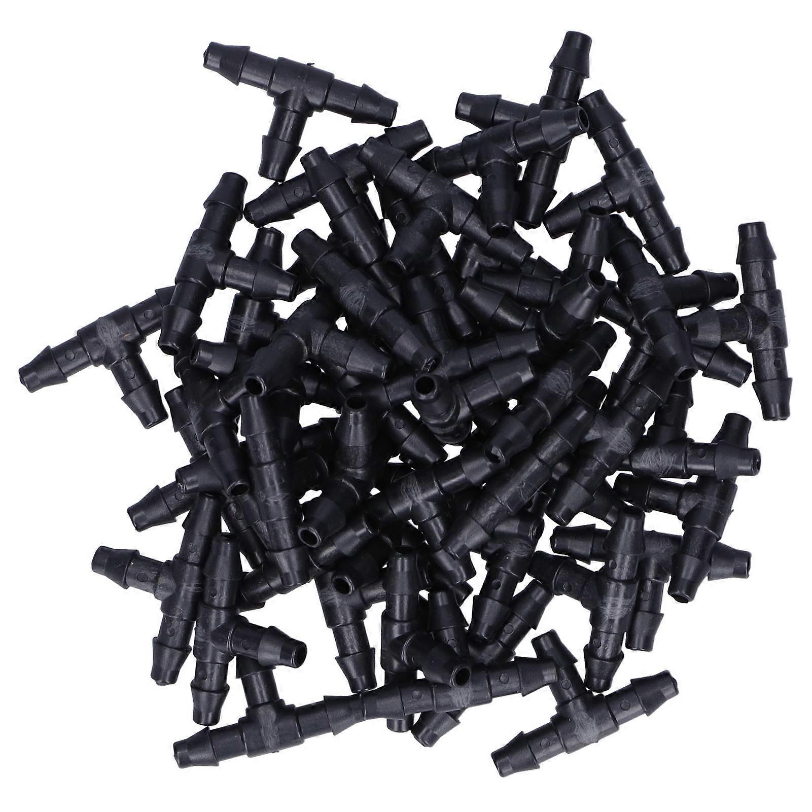 100PCS Garden Irrigation Fittings Tee Connector for Micro Sprinkler Irrigation 4/7 Hose