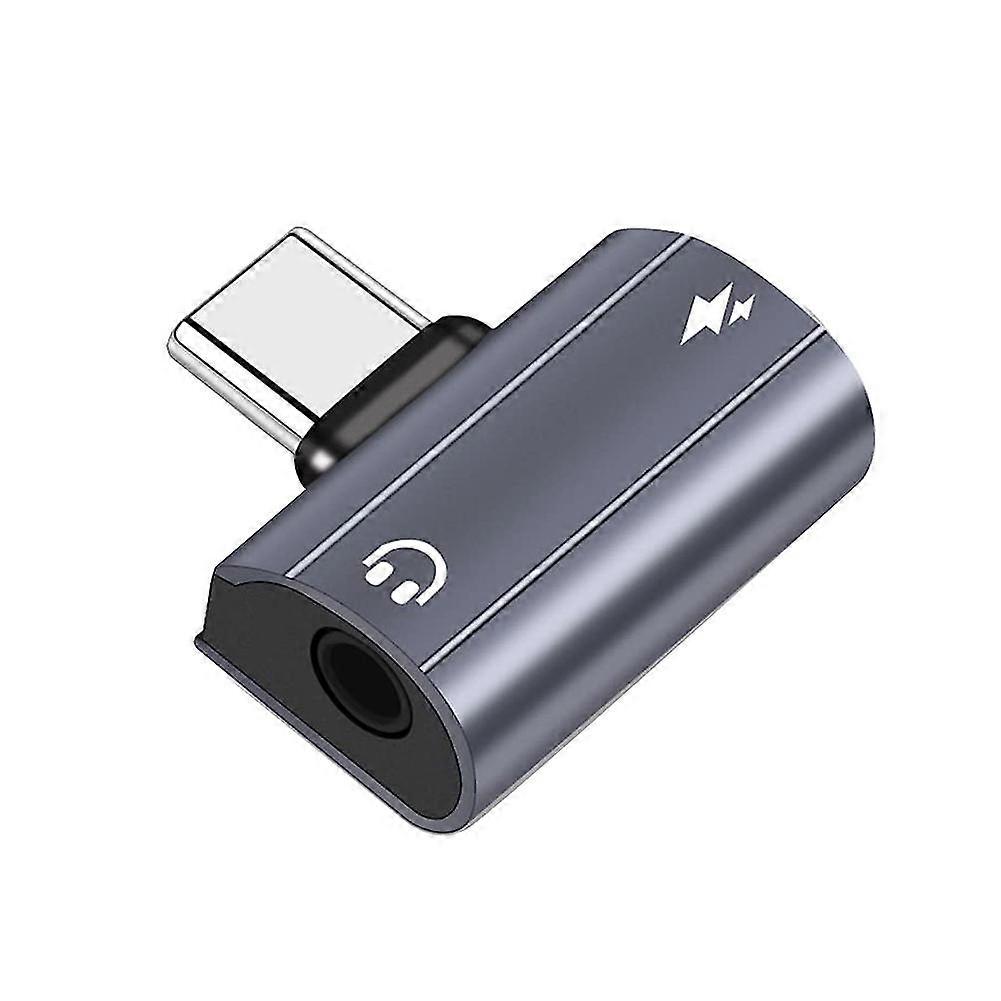USB C to 3.5mm Audio and Charging Adapter with PD 60W Fast Charge - 2in1 Headphone Converter