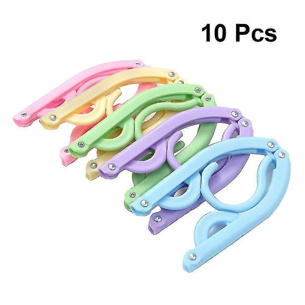 10Pcs Portable Folding Clothes Hangers Travel Accessories Foldable Clothes Drying Rack For Travel Business Trip