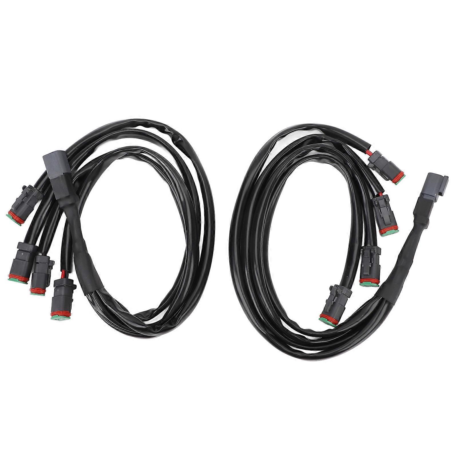 2Pcs DT Wiring Harness Adapter Heat Resistant High Power Wiring Harness Adapter Connector for LED Light Bar 4 in 1