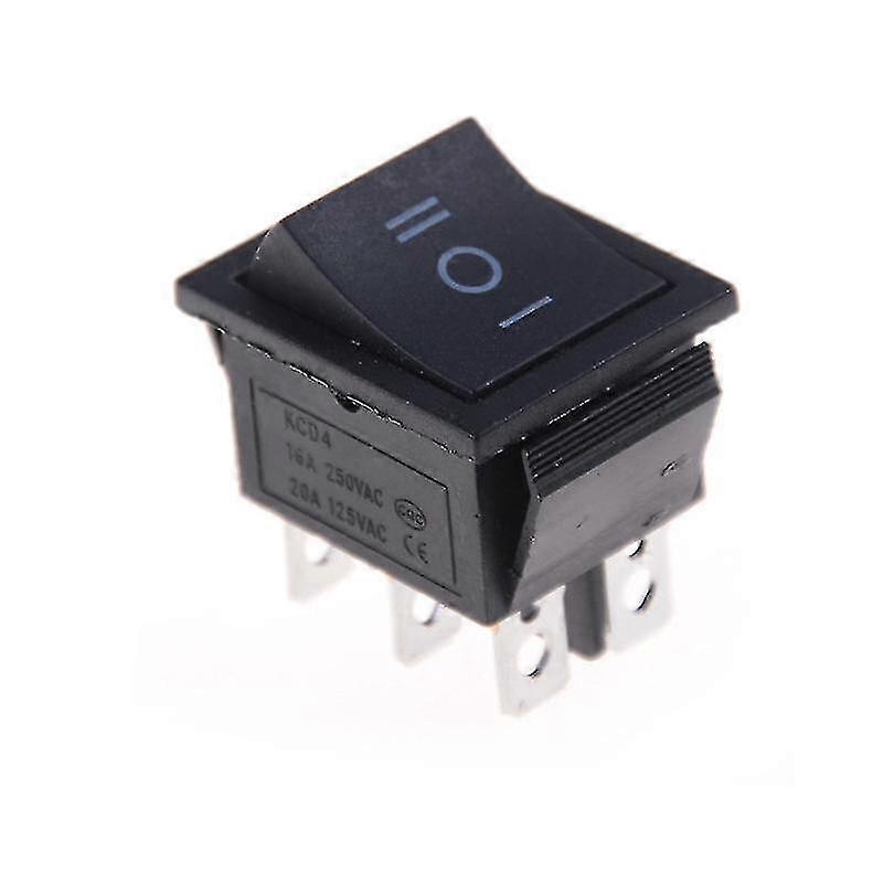 1pcs Kcd4 Rocker Switch Black Dpdt On/off/on 6 Pin 16a/250vac 20a/125vac p20241126503