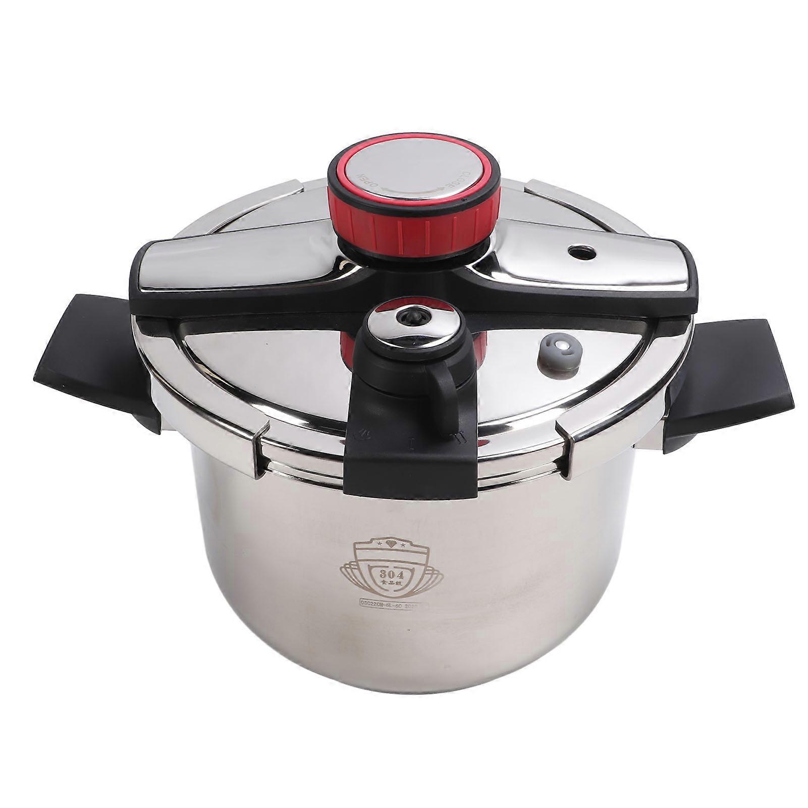 6L trykkoger 80KPA 304 Universal roterende trykgryde i rustfrit stål til gaskomfur Husholdningsovne