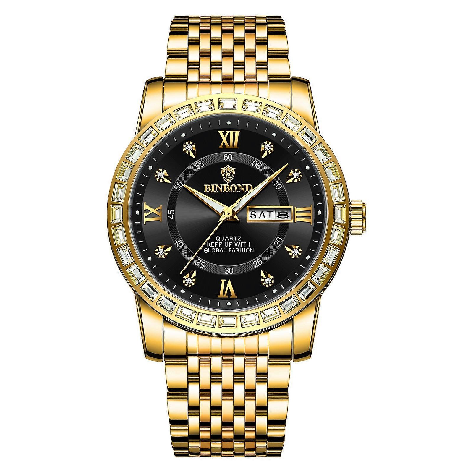 BINBOND B2202 Watch Full-gold-Black