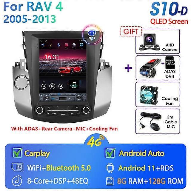 2 Din Android 11 Car Radio For Toyota RAV4 RAV 4 2005-2013 Multimedia Video Player Navigation GPS Carplay Auto Split Screen RDS