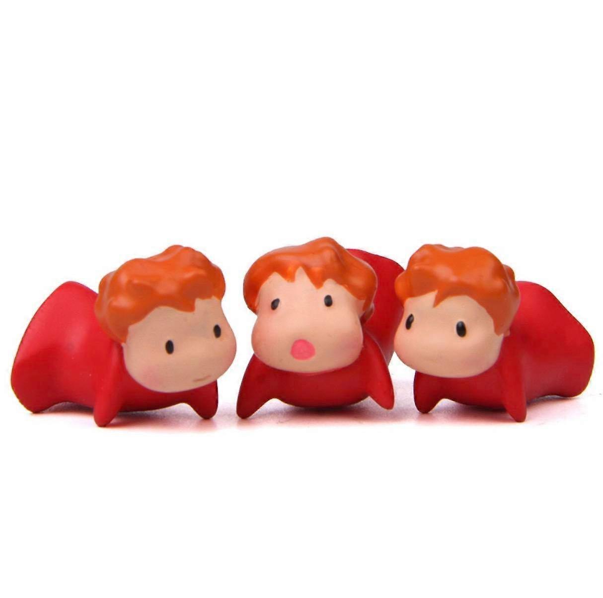 3pcs Mini Ponyo on the Cliff Figure Toy Model