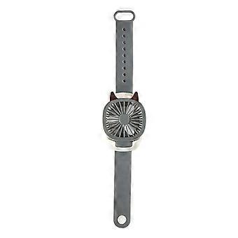 5V embutido LED Luz USB Gadget Mini Ventilador de mesa com pulseira de relógio Presente para crianças