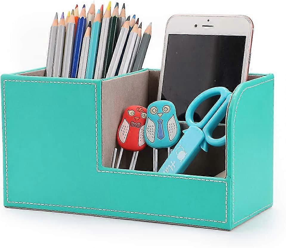 Schreibtisch Stift Bleistifthalter Leder Multifunktion Schreibtisch Schreibwaren Organizer Aufbewahrungsbox