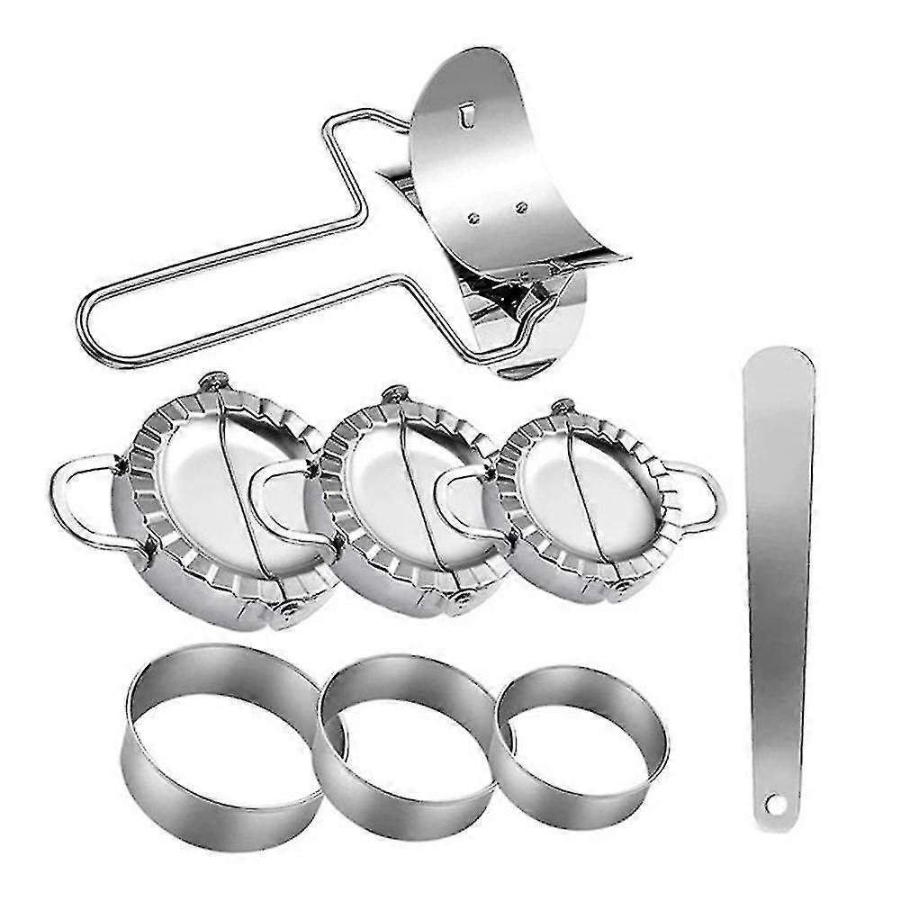 Dumplings Maker 8 Pcs, Press Mold Set And Cutter For Wonton, Gyoza Skin Tools