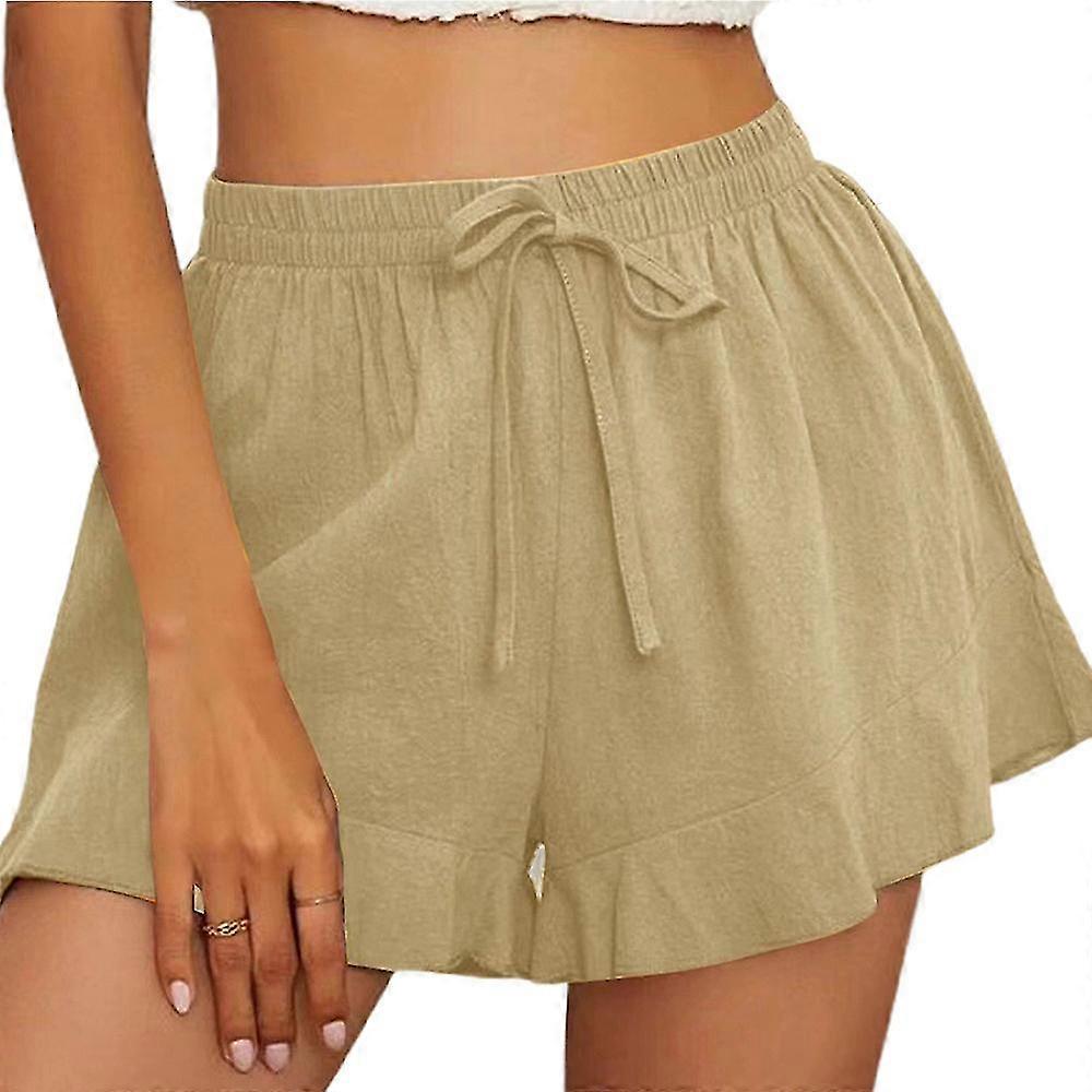 Women Plain Elasticated Waist Shorts Summer Short Pants