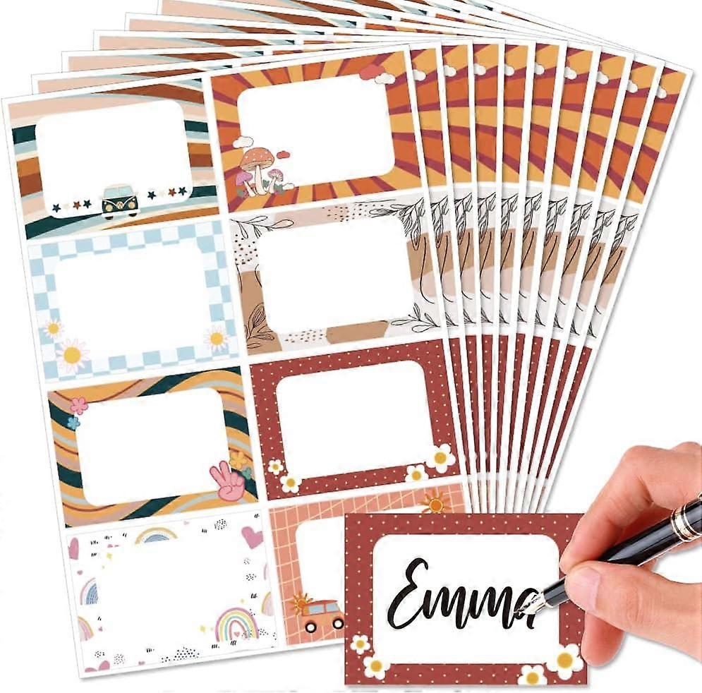8pcs PVC Waterproof Blank Label Stickers Writable Adhesive Label Rectangle Mixed Shapes Sticker: 85x60mm