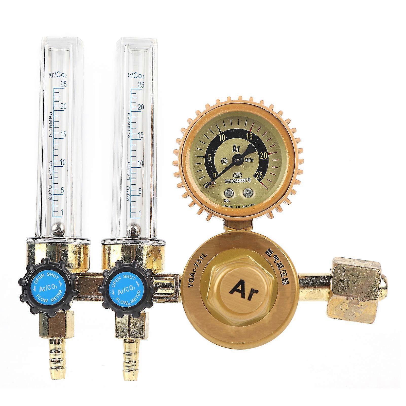 0.25MPa Argon Gas Pressure Reducer Regulator Double Gauge Meter Welding Accessory
