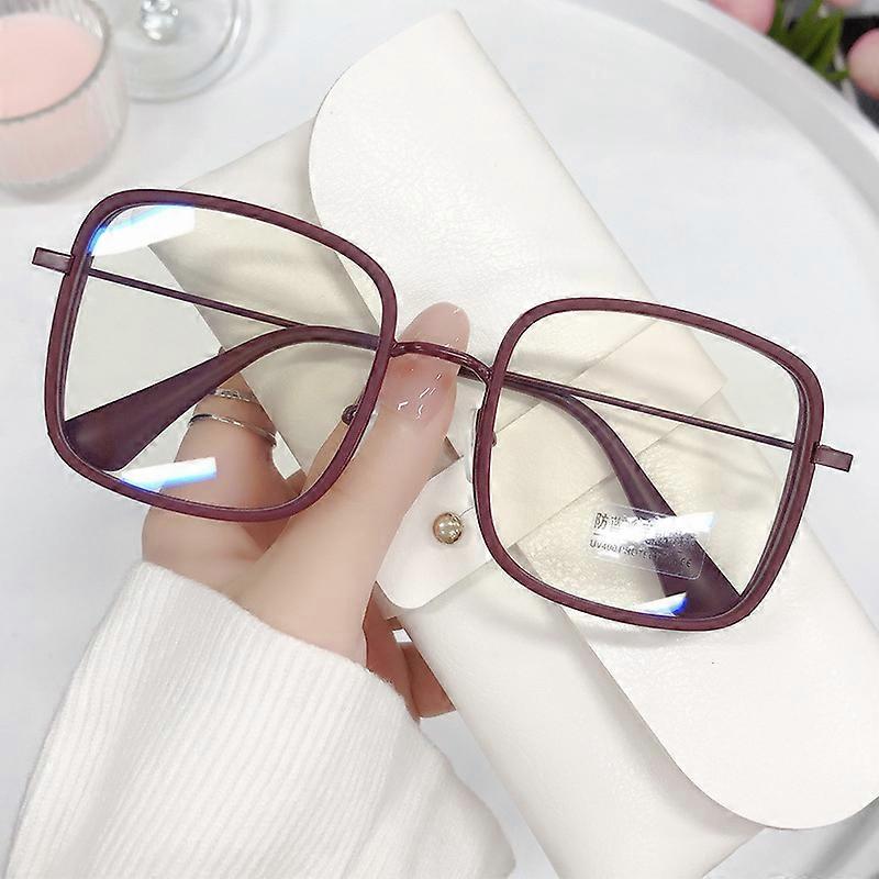 Mare Square Frame Femeie Ochelari Ins Girl moda transparent lectură de sticlă de înaltă definiție Anti-albastru lumina computer ochelari de vedere