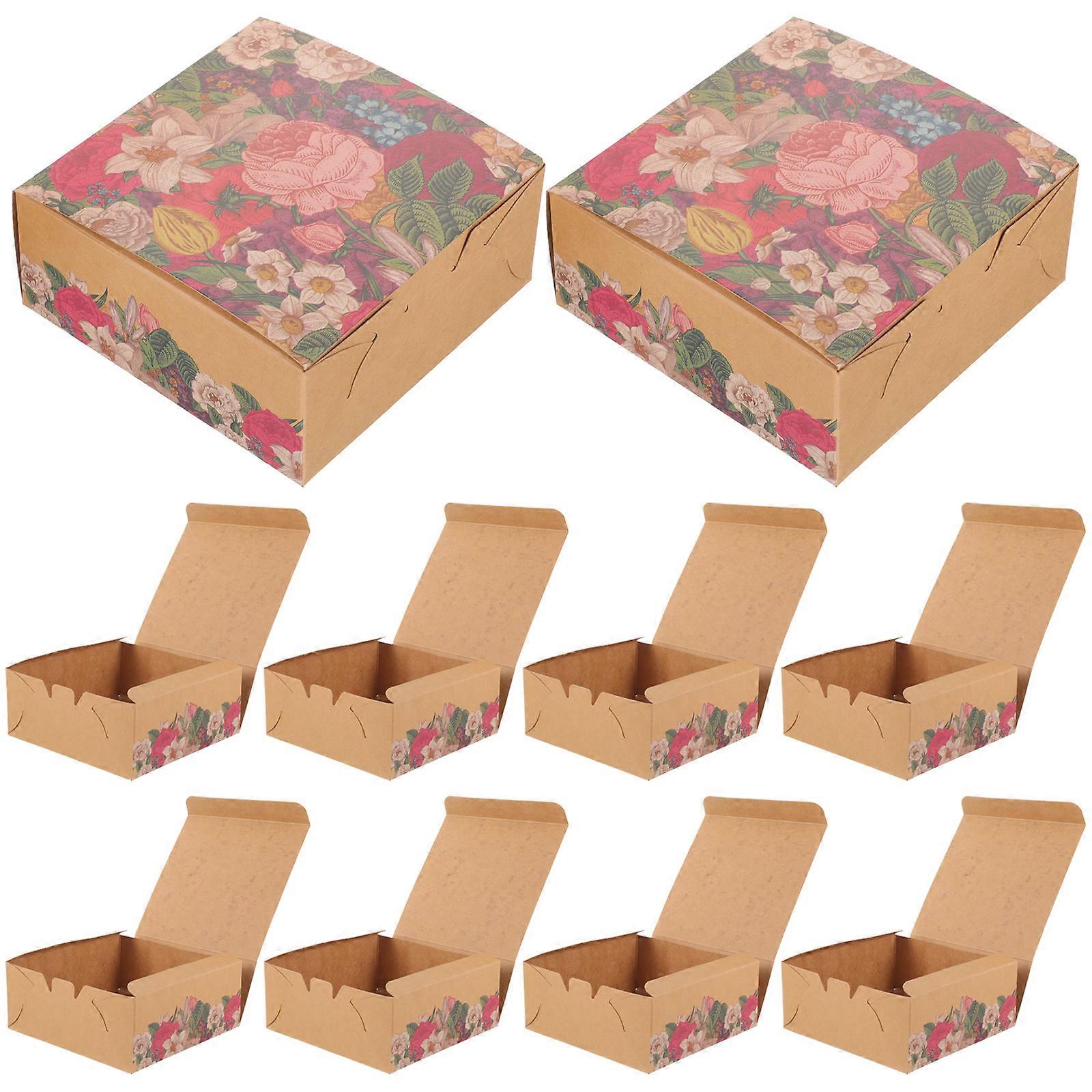 20pcs Pastry Cookie Biscuits Boxes Homemade Baking Goods Kraft Paper Boxes