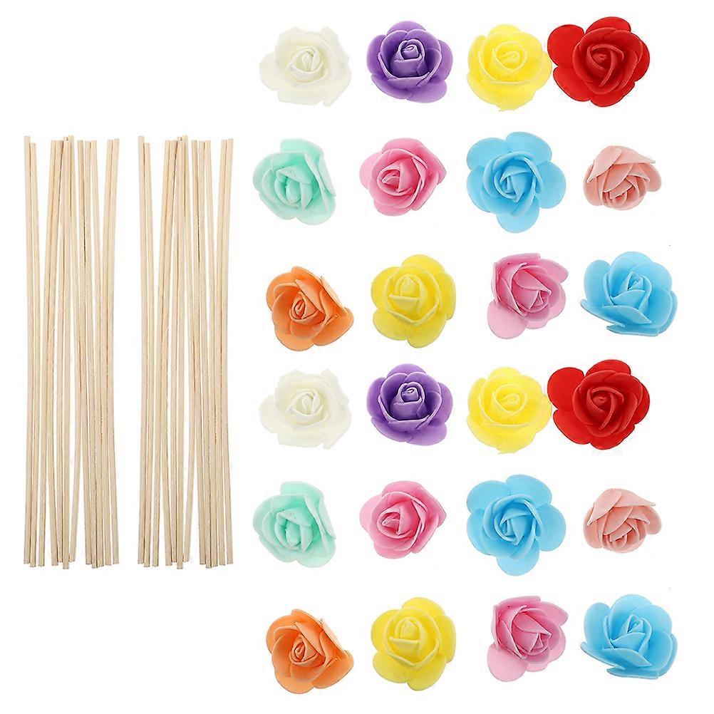 24 Pcs Fragrance Diffuser Essential Oil Diffusers Aroma Rattan Flowers Reed Sticks Oil Reed Diffuser