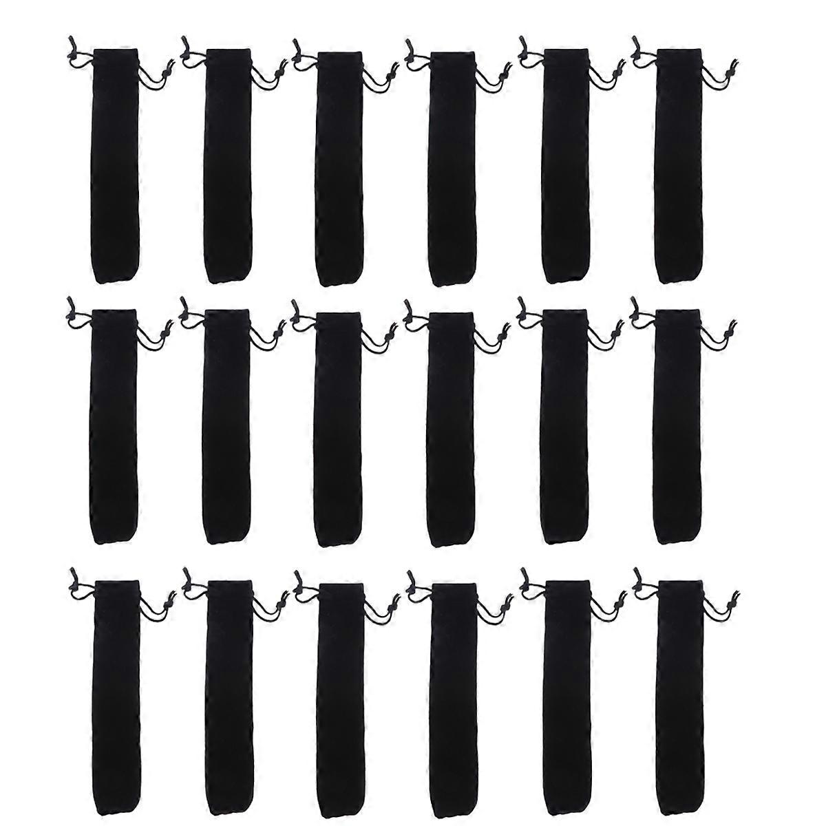 25 Pcs Pencil Case Black Drawstring Pencil Sleeve Pen Boxes Gift Empty Drawstring Pen Holders Black Gift Boxes Presents