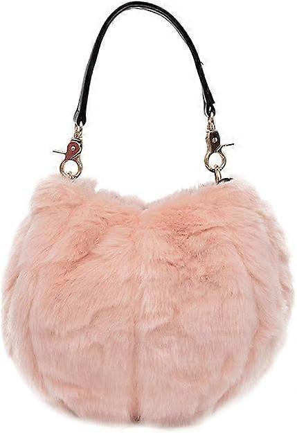 Donna finta pelliccia secchiello borsa soffici a tracolla a tracolla a tracolla a spalla in tinta unita Winter Top Handle Purse
