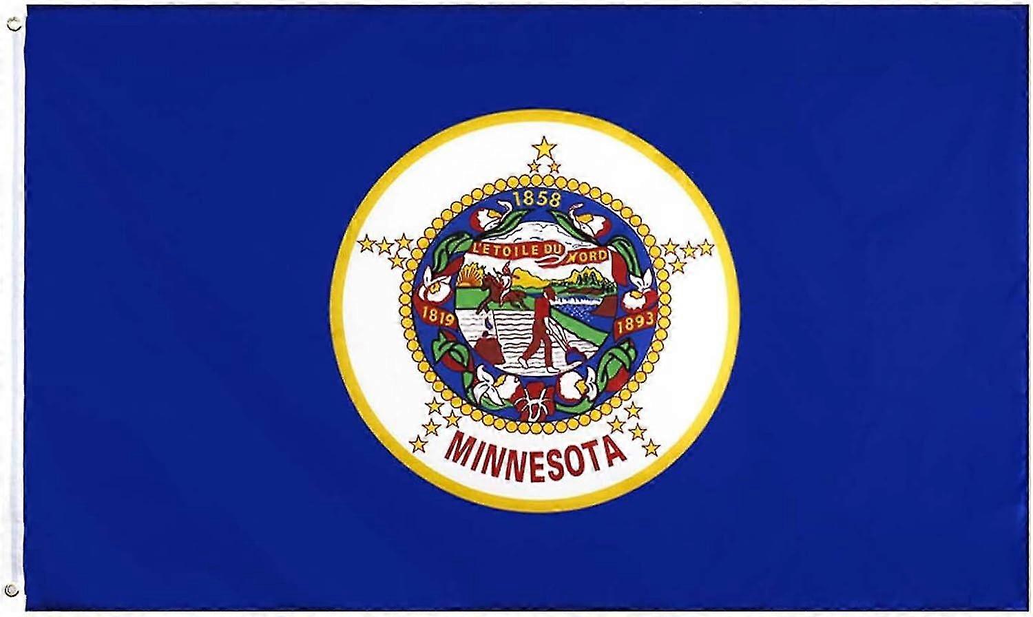 Minnesota State Flag Outdoor, State Of Minnesota Flag 3x5ft, Minnesota Flag, Vivid Colour Mn Flags, With 2 Rust-proof Brass Grommets