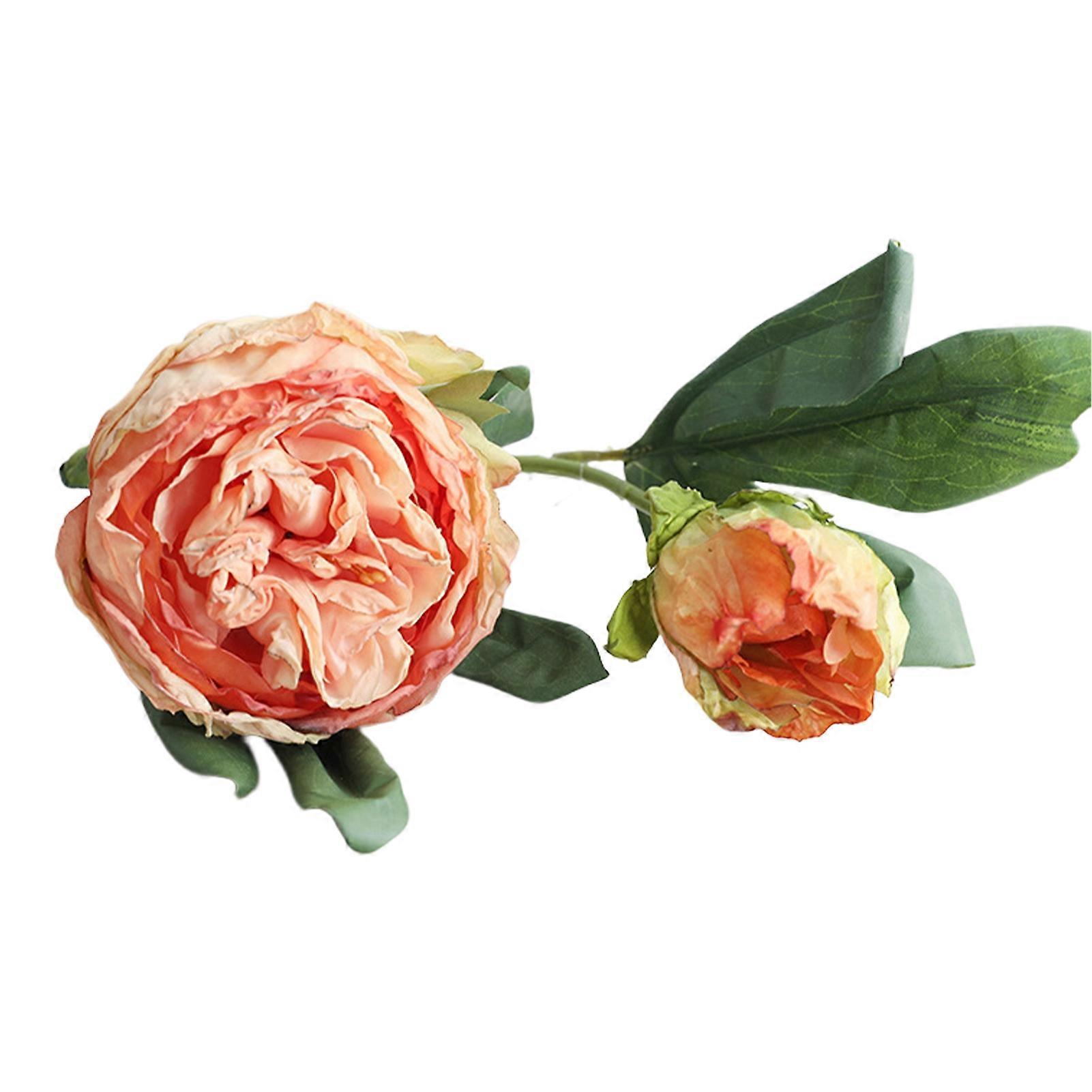 JIKAIX Artificial Flower Vivid Non-Wither Faux Silk Retro Peony Branch Simulation Flower Bedroom Decor