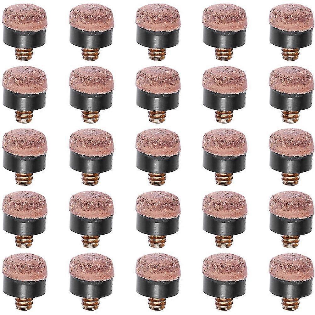 25Pcs Pool Cue Tips Leather Billiard Cue Tips Screw On Pool Cue Tips Replacement Cue Tips
