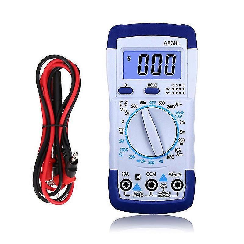 1pcs A830l Lcd Digital Multimeter Ac Dc Voltage Diode Freguency Multitester Current Tester Luminous Display With Buzzer Function