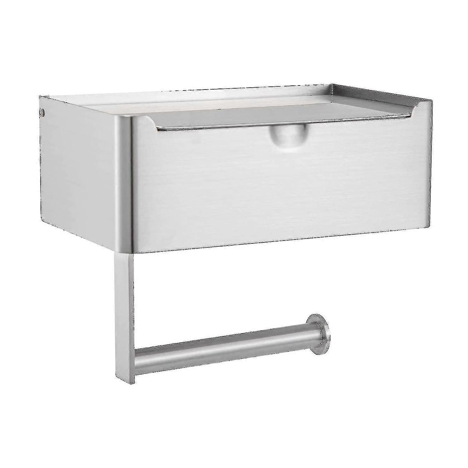 Toilet Paper Holder With Flushable Wipes Dispenser Storage And Phone Shelf wall Mounted Toilet Rol (hy)