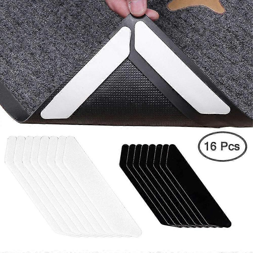 16 Pcs Anti Curling Rug Gripper Keeps Your Rug In Place Makes Corners Flat Premium Carpet Gripper With Renewable Gripper Tape