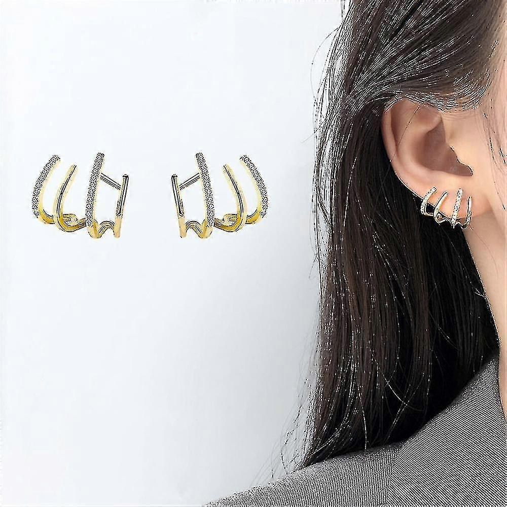 Stud Earrings Shiny Four Claws Earring Gifts