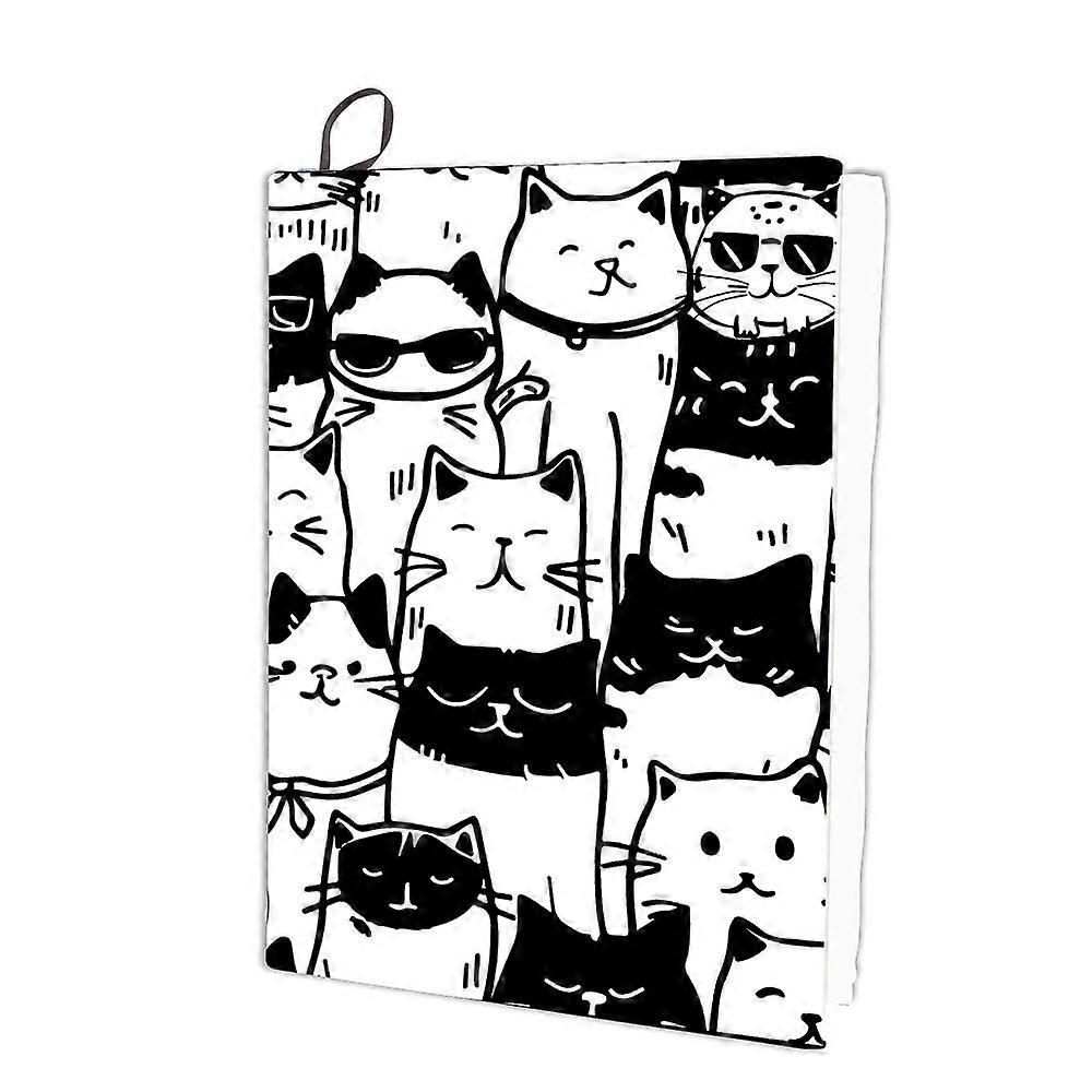 Polyester Book Covers Elastic Notebook Wraps Rectangle Cat Shape 400x250mm
