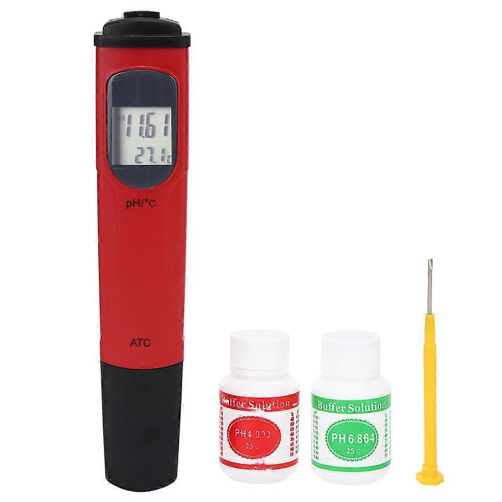 Portable Temperature pH Meter Accurate Water Quality Testing Tool with Calibration Solution