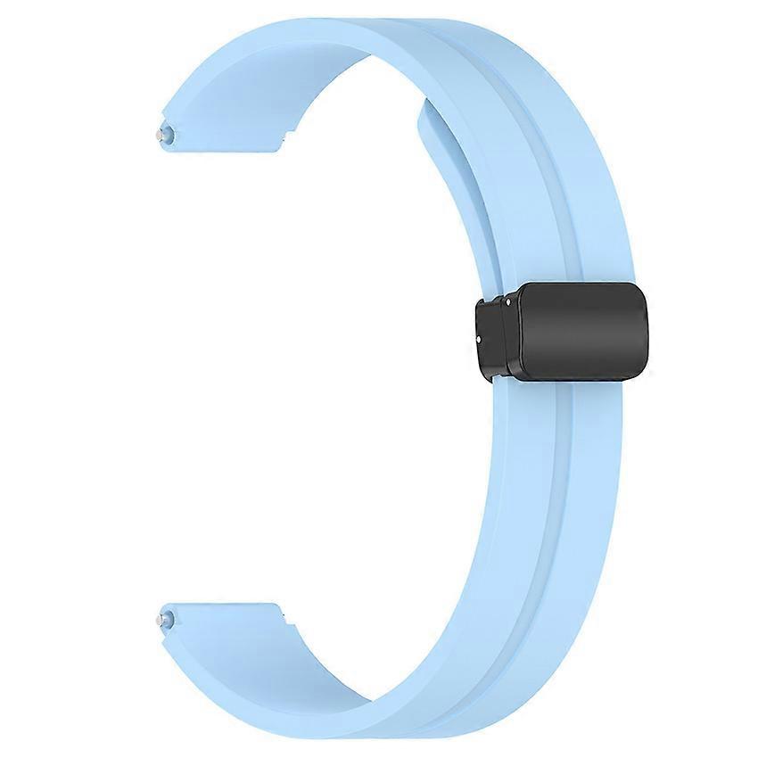 Watch Strap Folding Buckle Watch Strap 12MM Magnetic Buckle Silicone Watch Band (Spreading Blue)