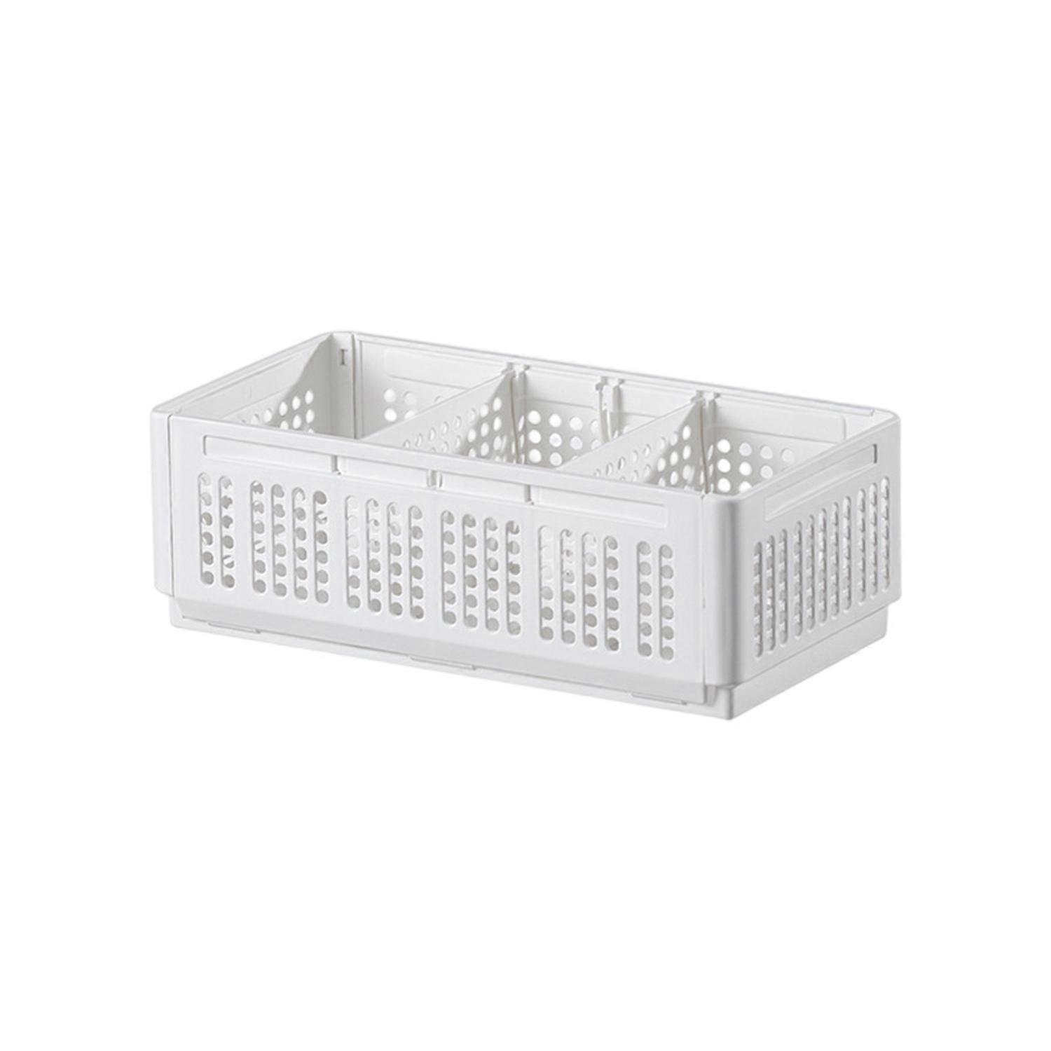 Foldable Clothing Storage Basket Removable Partition Large Capcaity Hollow Stackable